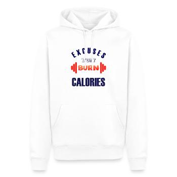 Excuses don't burn calories - Men’s Premium Organic Hoodie - white - Front - Nico (187cm)