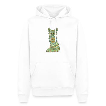 Mandala Fuchs Geometry Pattern - Men’s Premium Organic Hoodie - white - Front - Nico (187cm)