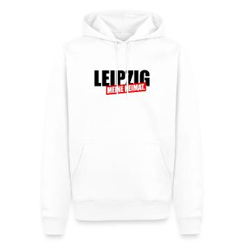 Leipzig meine Heimat - Männer Premium Bio Hoodie - Weiß - Vorne - Nico (187cm)