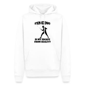 Fechten witziger Kampfsport lustige Fechter Spruch - Männer Premium Bio Hoodie - Weiß - Vorne - Nico (187cm)