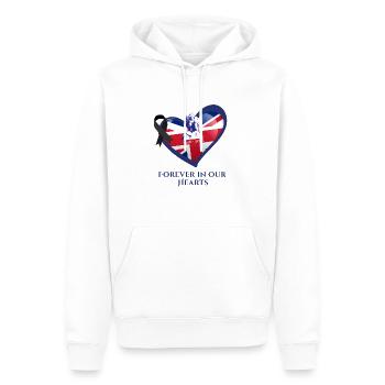 Queen Elizabeth II Forever in our Hearts - Men’s Premium Organic Hoodie - white - Front - Nico (187cm)