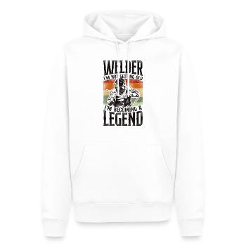 Soudage Soudeur Vintage Retro - Sweat à capuche Premium bio Homme - blanc - Devant - Nico (187cm)