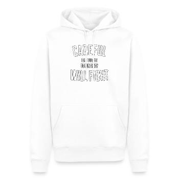 Careful will fight - Männer Premium Bio Hoodie - Weiß - Vorne - Nico (187cm)