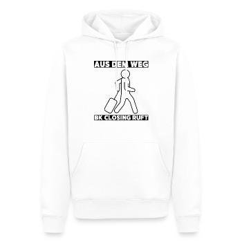 Aus dem Weg! BK Closing ruft! Mallorca Party 2022 - Männer Premium Bio Hoodie - Weiß - Vorne - Nico (187cm)