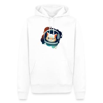 Süße Katze im Weltraum - Männer Premium Bio Hoodie - Weiß - Vorne - Nico (187cm)