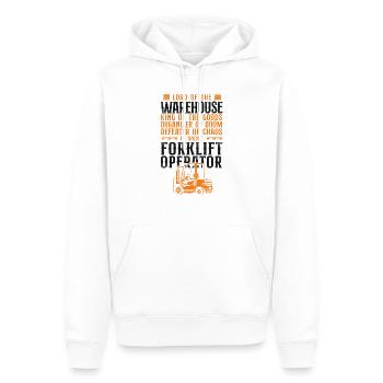 Opérateur de chariot élévateur certifié - Sweat à capuche Premium bio Homme - blanc - Devant - Nico (187cm)