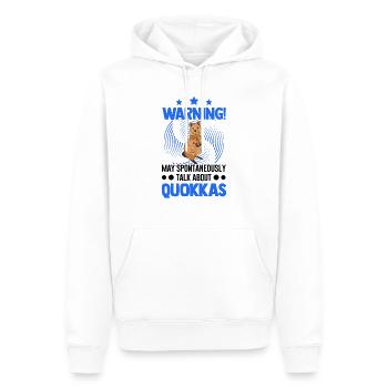 Peut parler spontanément de Quokkas - Sweat à capuche Premium bio Homme - blanc - Devant - Nico (187cm)