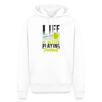 Pickleball Life Is Better Playing - Männer Premium Bio Hoodie - Weiß - Vorne - Nico (187cm)