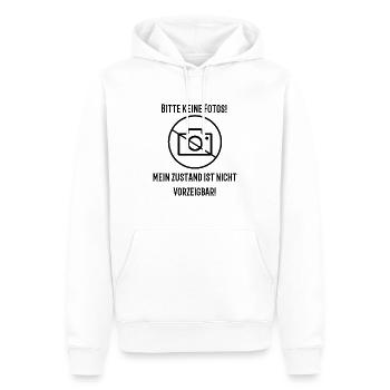 Mallorca Closing 2022 - Bitte keine Fotos - Männer Premium Bio Hoodie - Weiß - Vorne - Nico (187cm)