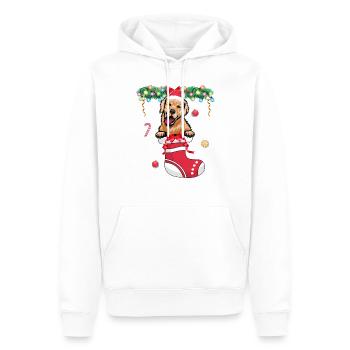 Drôle de Noël - Mignon chien Golden Retriever à Christma - Sweat à capuche Premium bio Homme - blanc - Devant - Nico (187cm)