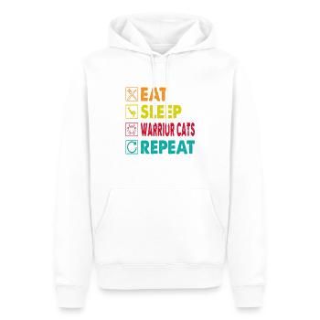 Eat Sleep Cat Warrior Repeat Cat Warrior Love Cats - Men’s Premium Organic Hoodie - white - Front - Nico (187cm)