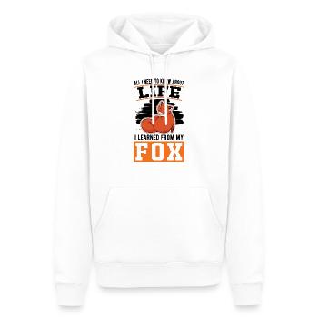 Fox Gift Red Fox - Men’s Premium Organic Hoodie - white - Front - Nico (187cm)
