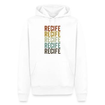 Recife Brésil Rétro Vintage - Sweat à capuche Premium bio Homme - blanc - Devant - Nico (187cm)