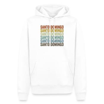 Saint-Domingue République dominicaine Retro Vintag - Sweat à capuche Premium bio Homme - blanc - Devant - Nico (187cm)