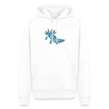 Mandala Axolotl Geometric Pattern Art - Men’s Premium Organic Hoodie - white - Front - Nico (187cm)