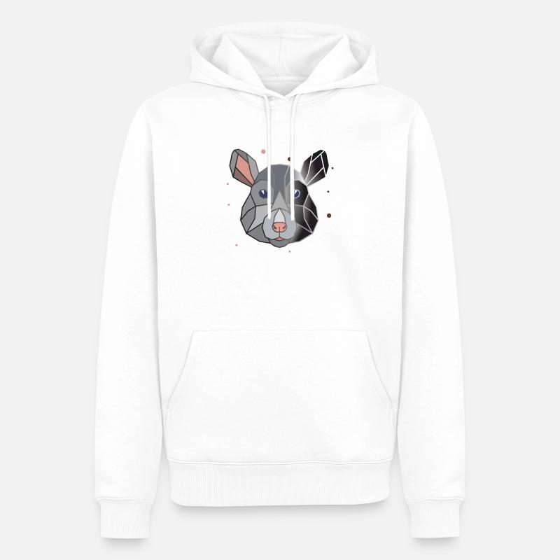 Polygone de rat - Sweat à capuche Premium bio Homme - blanc