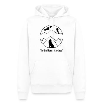 In den Bergen ist es am Schönsten - Männer Premium Bio Hoodie - Weiß - Vorne - Nico (187cm)