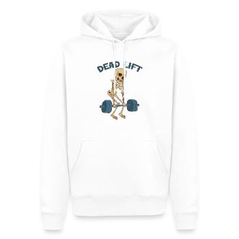 Halloween Fitness Skeleton Weightlifting Deadlift - Men’s Premium Organic Hoodie - white - Front - Nico (187cm)