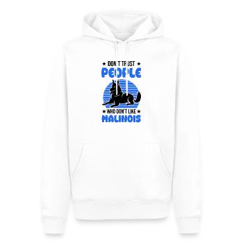 Malinois Belgian Shepherd Mechelse Herder - Men’s Premium Organic Hoodie - white - Front - Nico (187cm)