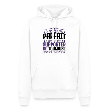 je ne suis pas parfait, supporteur de Toulouse. - Sweat à capuche Premium bio Homme - blanc - Devant - Nico (187cm)