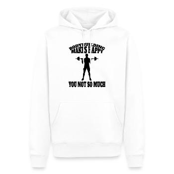 Fitness Athletes Strength Training Muscle Bodybuilder - Men’s Premium Organic Hoodie - white - Front - Nico (187cm)