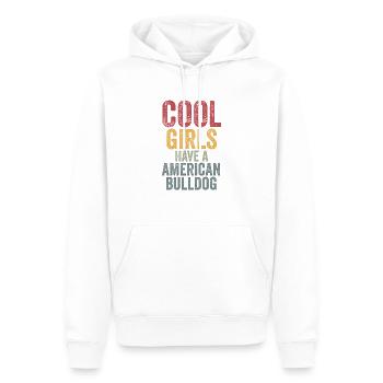 Les filles cool ont un bouledogue américain - Sweat à capuche Premium bio Homme - blanc - Devant - Nico (187cm)