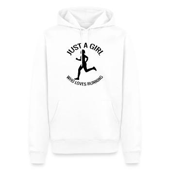 Jogger fit cardio training course jogging - Sweat à capuche Premium bio Homme - blanc - Devant - Nico (187cm)