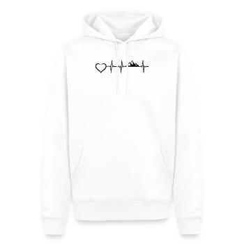 Mountain Heartbeat Mountain Trekking Mountain Hiki - Männer Premium Bio Hoodie - Weiß - Vorne - Nico (187cm)