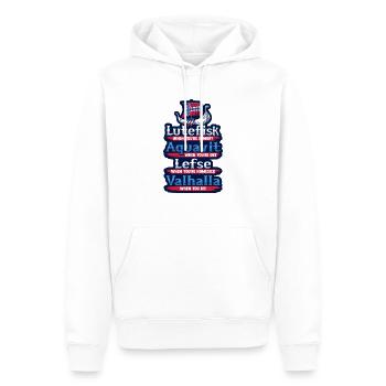 Lutefisk Aquavit Lefse Walhalla - Männer Premium Bio Hoodie - Weiß - Vorne - Nico (187cm)