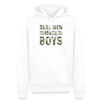 Boy Daddy Announcement - Real Men Make Boys Daddy - Men’s Premium Organic Hoodie - white - Front - Nico (187cm)