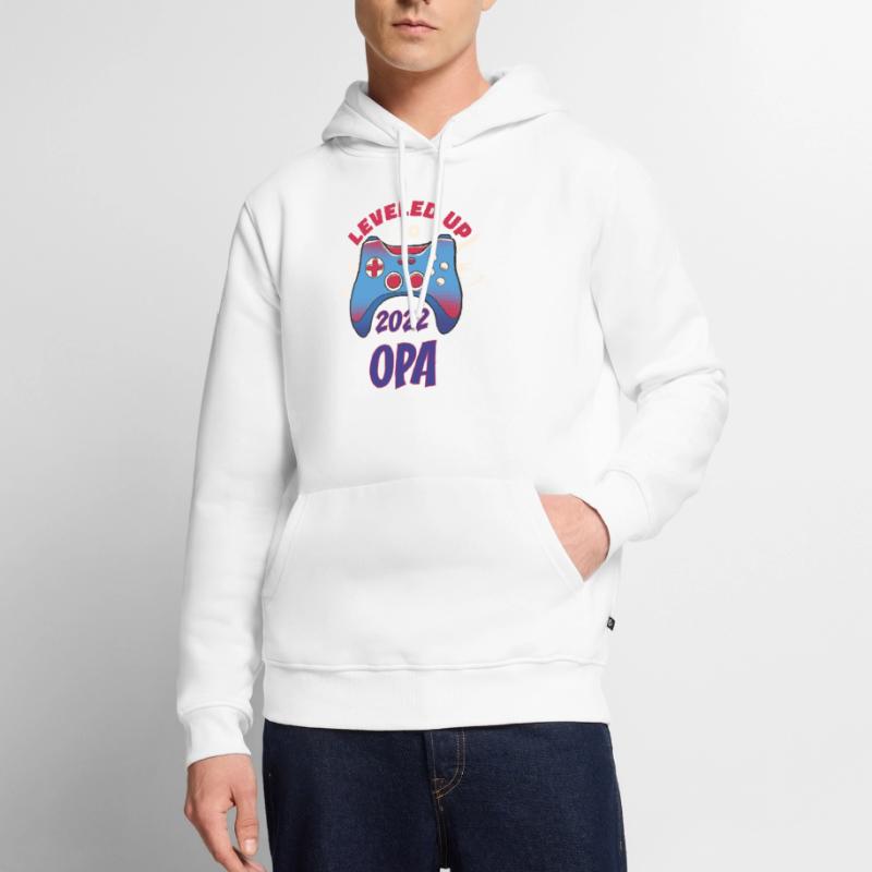 Opa 2022 Loading Werdender Opa Geschenk Leveled UP Männer Premium Bio Hoodie