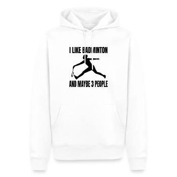Joueur de badminton Fan de badminton Badminton - Sweat à capuche Premium bio Homme - blanc - Devant - Nico (187cm)