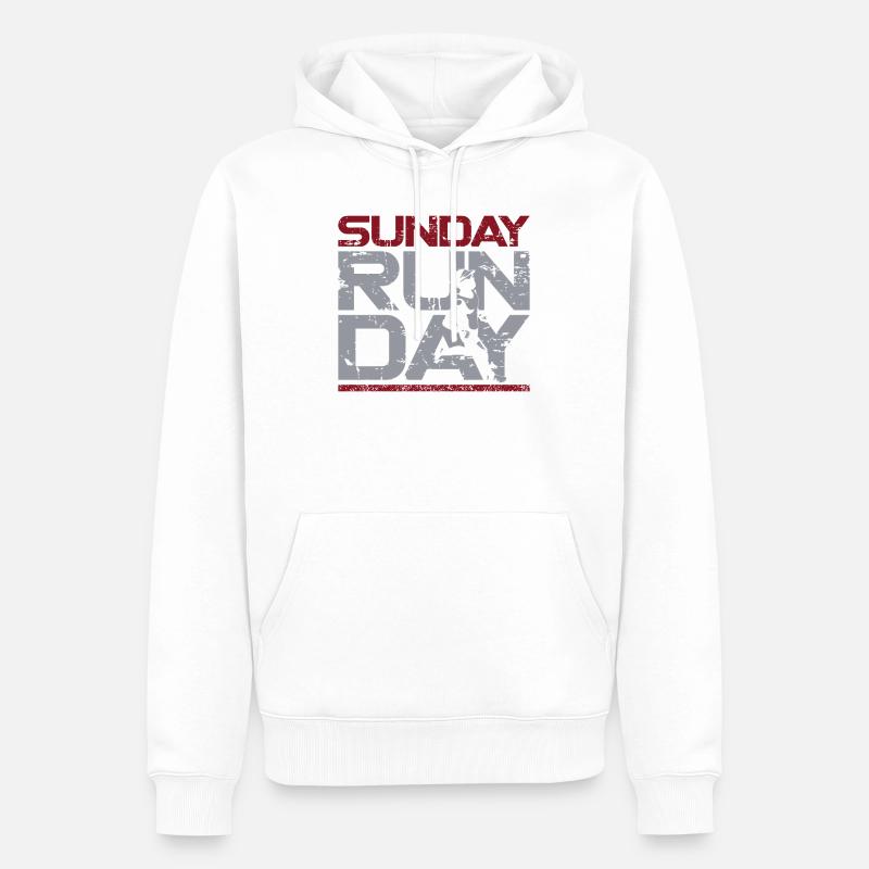 Running Runner Semi-Marathon - Sweat à capuche Premium bio Homme - blanc