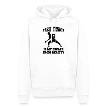 Tennis de table Batte de tennis de table Joueur de tennis de table - Sweat à capuche Premium bio Homme - blanc - Devant - Nico (187cm)