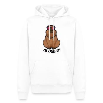 Ok I Pull Up Funny Capybara Glasses Dank Rodent - Men’s Premium Organic Hoodie - white - Front - Nico (187cm)