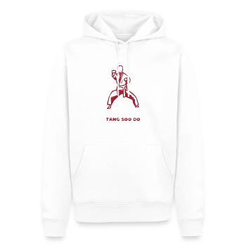 Tenue Tang Soo Do pour les combattants d’arts martiaux - Sweat à capuche Premium bio Homme - blanc - Devant - Nico (187cm)