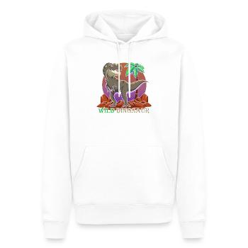 Dino - Männer Premium Bio Hoodie - Weiß - Vorne - Nico (187cm)