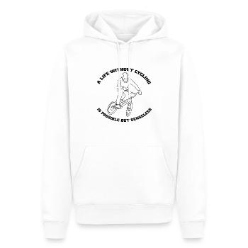 Mountain bike ciclismo bike bike bike tour ciclismo - Felpa con cappuccio ecologica premium da uomo - bianco - Fronte - Nico (187cm)