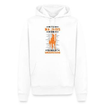 Malinois Ding Belgian Shepherd - Men’s Premium Organic Hoodie - white - Front - Nico (187cm)