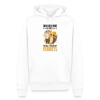 Oui, j’ai vraiment besoin de tous ces furets Frettchen - Sweat à capuche Premium bio Homme - blanc - Devant - Nico (187cm)