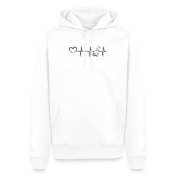Duck Heartline Heart Duck Bird Duck Farmer Heartbe - Männer Premium Bio Hoodie - Weiß - Vorne - Nico (187cm)