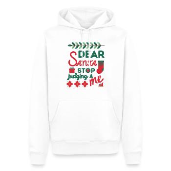 Citations de Noël mignonnes - Cher Père Noël Dont Judging Me - Sweat à capuche Premium bio Homme - blanc - Devant - Nico (187cm)