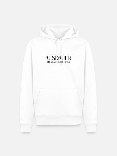 Ausdauer Glück Motivation - Männer Premium Bio Hoodie - Weiß