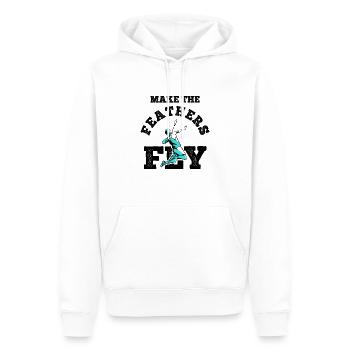 Badminton - Männer Premium Bio Hoodie - Weiß - Vorne - Nico (187cm)