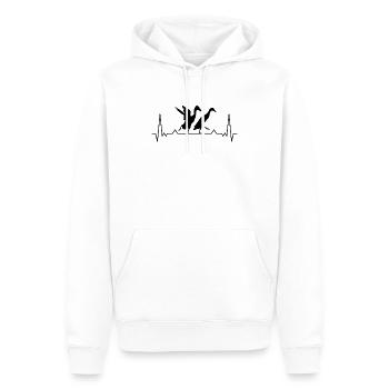 Indische Laufente Herzschlag Flaschenente - Männer Premium Bio Hoodie - Weiß - Vorne - Nico (187cm)
