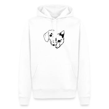 Dog & Cat Face - Cat Lover Dog Owner Dog Lover - Männer Premium Bio Hoodie - Weiß - Vorne - Nico (187cm)