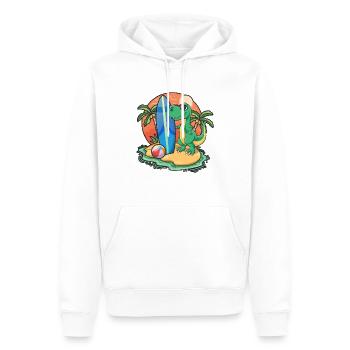 Drôle de dinosaure Surf Lovers Cool Planche de surf Surf - Sweat à capuche Premium bio Homme - blanc - Devant - Nico (187cm)