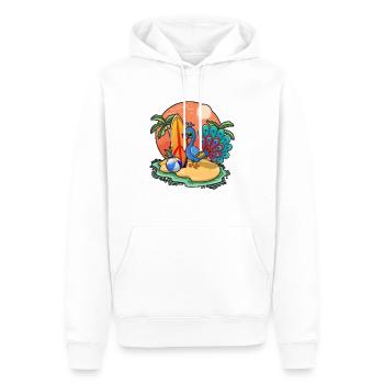 Drôle Paon Surf Lovers Cool Planche de surf Surf - Sweat à capuche Premium bio Homme - blanc - Devant - Nico (187cm)