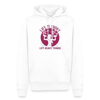 Lifting - Männer Premium Bio Hoodie - Weiß - Vorne - Nico (187cm)