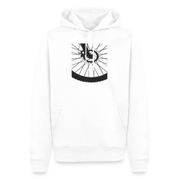 Vélo Pneu VTT Biker - Sweat à capuche Premium bio Homme - blanc - Devant - Nico (187cm)